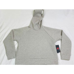New Balance Activewear Hoodie Heather Gray Quilted Lightweight Pullover Med M
